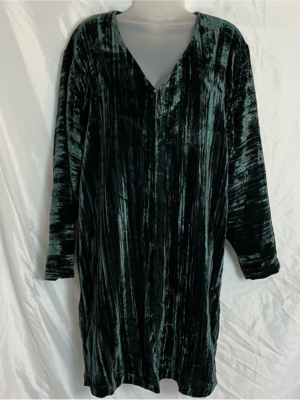 NWT & Other Stories Emerald Green Crushed Velvet Shift Dress 10
